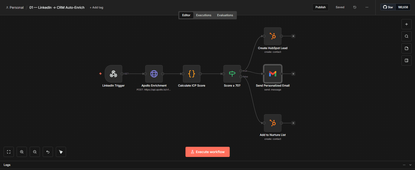 LinkedIn → CRM Auto-Enrich — view 1