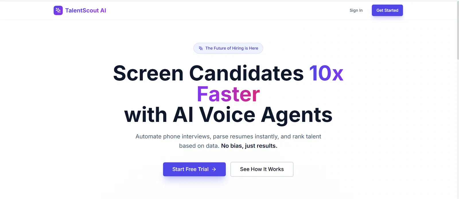 TalentScout AI interface